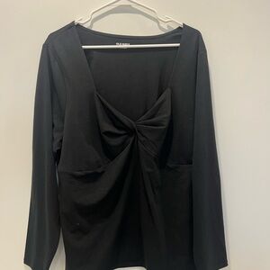 Old Navy Black Twist-Front Blouse